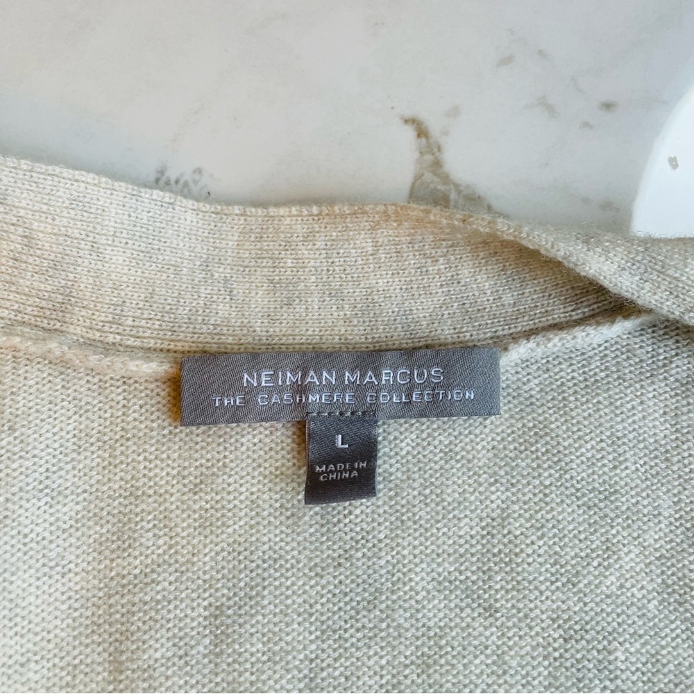 Neiman Marcus 100% Cashmere Open Long Cardigan in Size Large Classy Luxury EUC - Picture 3 of 7